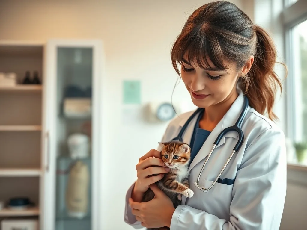 Vétérinaire examinant un chat en consultation à la Vétérinaire Tours, Tours